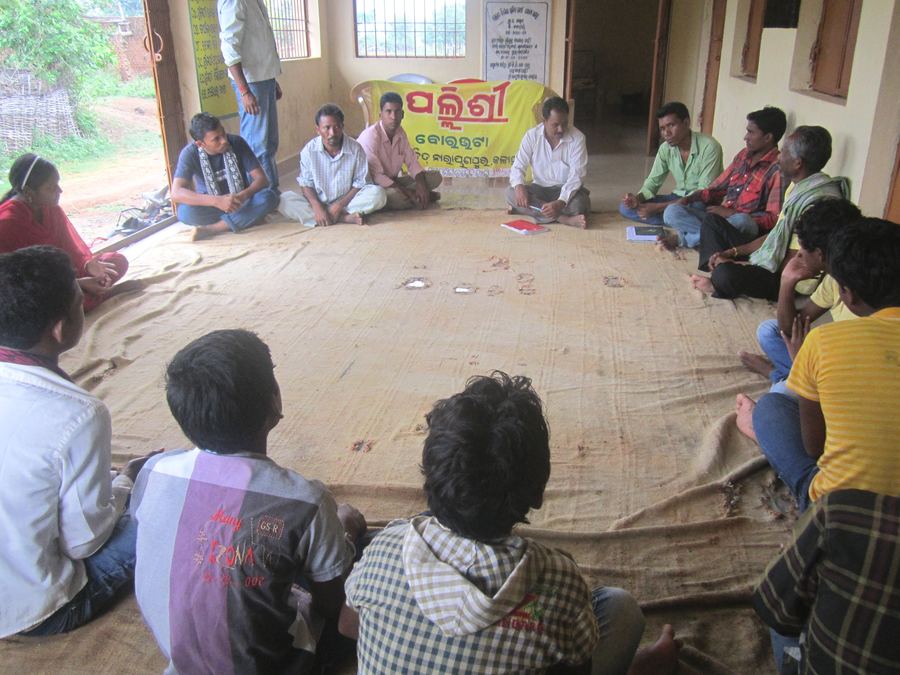 Community and school meeting organised by RWI at Turpi village